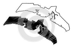 City and Borough of Yakutat, Alaska Boroughs and census areas in Alaska, United States of America,USA, U.S., US map vector
