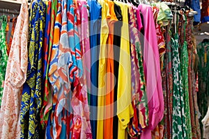 City boutique market shop clothes street girl dress colors fashion store for women clothing