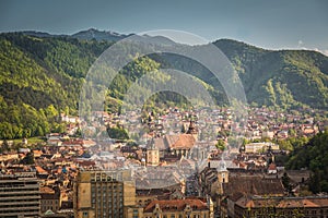 The city of Brasov, the old town, the city in the heart of Transylvania