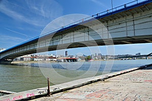 City bridge and city panorama