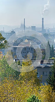 City Brno in haze