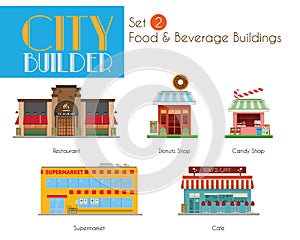 City Builder Set 2: Food and Beverage Buildings