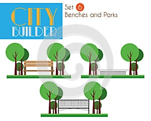 City Builder Set 6: Benches and parks