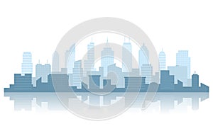 City Building Cityscape Skyline Business White Background Illustration