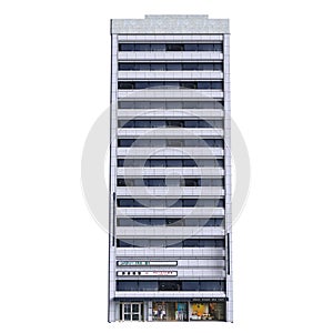 City Building Isolated on a White Background, 3d rendering, 3D illustration