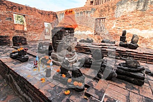 City building remain of Wat Worachet Temple ,The Ancient Siam Civilization