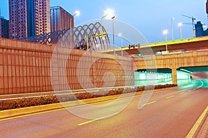 City building street scene and road ironbridge tunnel of night s