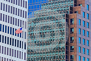 City Buildings American Flag