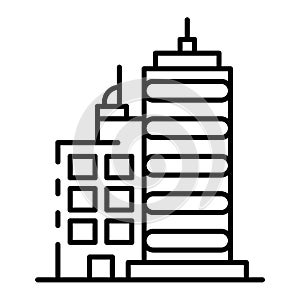 City buildings icon, outline style