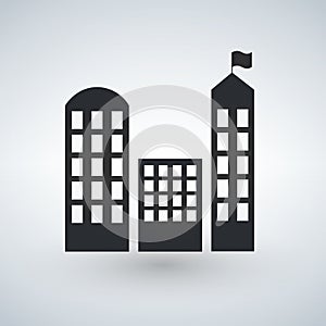 City buildings icon, real estate symbol. Modern, simple flat illustration for web site or mobile app