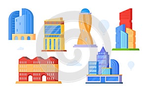 City buildings - modern flat design style set of isolated images