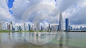 City buildings skyline and natural scenery in Shenzhen