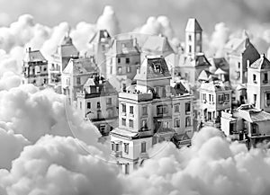 City Buildings surrounded by Clouds