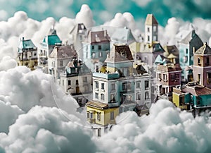 City Buildings on top of Clouds