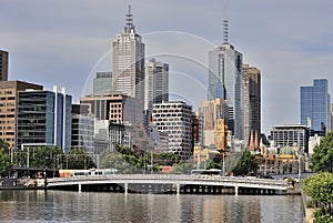 City buildings, Yarra River, Melbourne, Australia