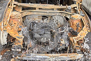 City burned cars after a fire in one of the city`s districts