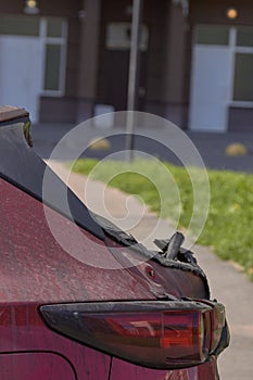 City burned cars after a fire in one of the city`s districts