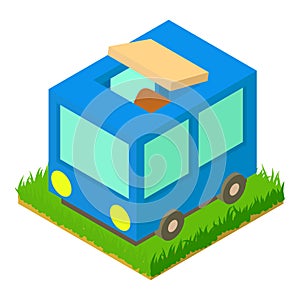 City bus icon isometric vector. Public transport