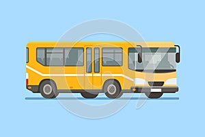 City bus vector illustration in modern flat style