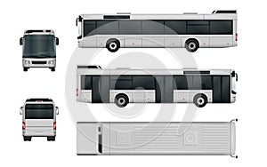 City bus vector template.