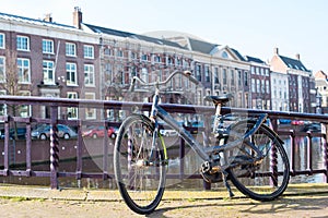 City canal houses in Amsterdam