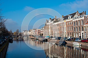 City canal houses in Amsterdam