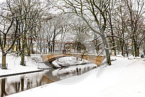 City canal in the Riga, Latvia