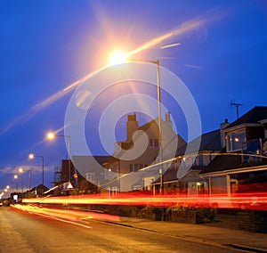 City car and street lights