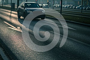 City car traffic - cars on a city road