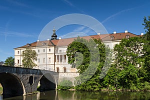 City castle of Weimar at the river Ilm