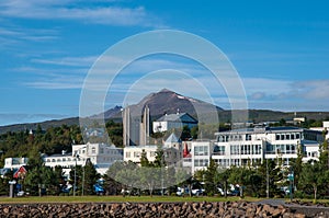 City center of Akureyri in Iceland