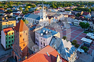 City center of Bytow city with the old town architecture, Pomerania. Poland photo