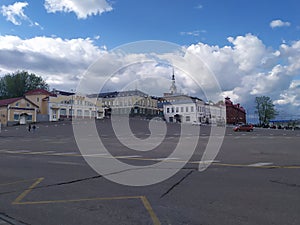 City center of Kineshma, Russian town on Volga river.