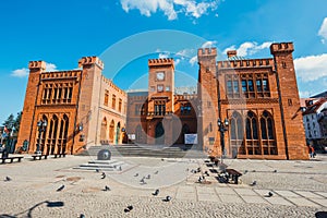 City center of Kolobrzeg with neo gothic building of City Hall, West Pomerania, Poland