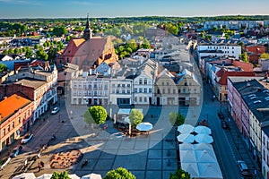 City center of Koscierzyna city with old town square, Pomerania. Poland photo