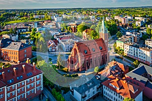 City center of Koscierzyna city with old town square, Pomerania. Poland photo