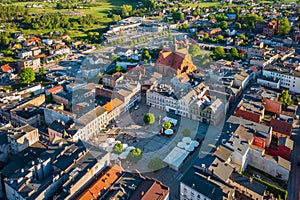 City center of Koscierzyna city with old town square, Pomerania. Poland photo