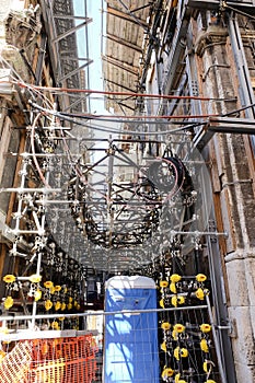 city center of L& x27;Aquila in Abruzzo under renovation after the 2009 earthquake photo