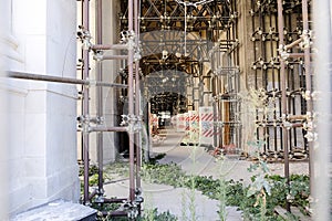 city center of L& x27;Aquila in Abruzzo under renovation after the 2009 earthquake photo