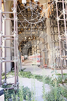 city center of L& x27;Aquila in Abruzzo under renovation after the 2009 earthquake photo