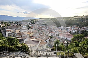 city center of L& x27;Aquila in Abruzzo under renovation after the 2009 earthquake photo