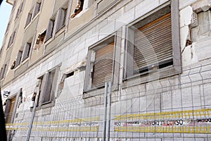 city center of L& x27;Aquila in Abruzzo under renovation after the 2009 earthquake photo