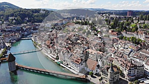 City Center of Lucerne Switzerland - view from above