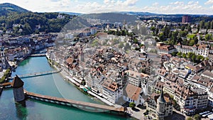 City Center of Lucerne Switzerland - view from above