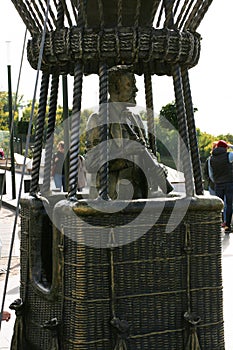 City center.Monument to balloonists. Monument to Jules Verne, balloon in Nizhny Novgorod