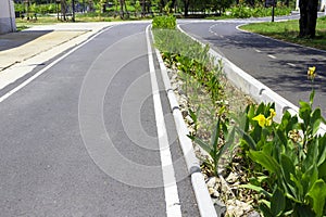 City center parks and garden paths on clear days