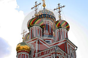 City center. Rozhdestvenskaya street. Church of the Nativity of the Blessed Virgin Mary. Stroganov Church.