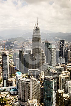 City center with twin towers, Kuala Lumpur skyline