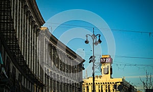 City clock and central street