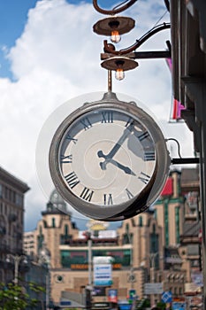 City clock in downtown